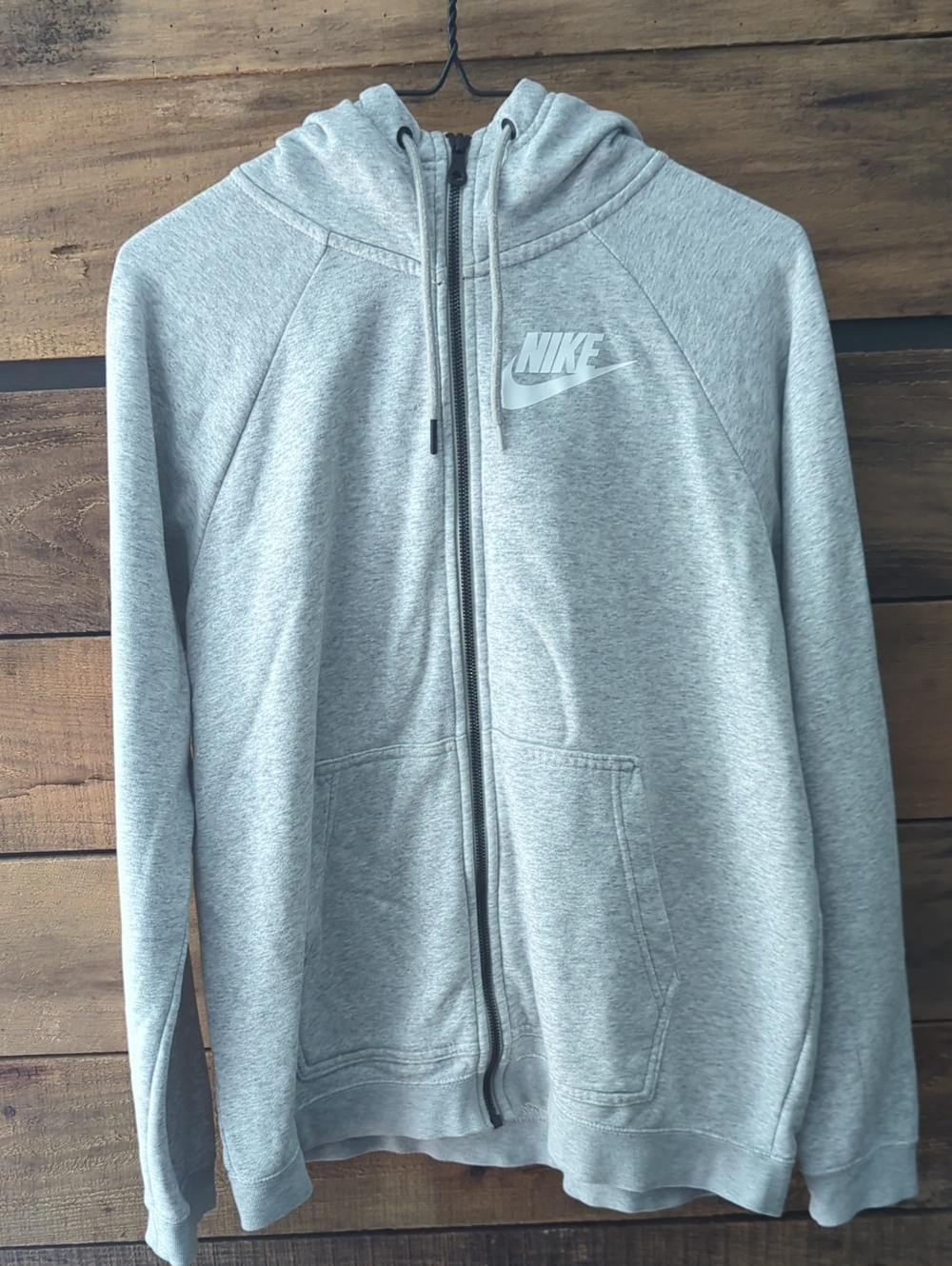 Nike Light Grey Full-Zip Performance Hoodie Jacket